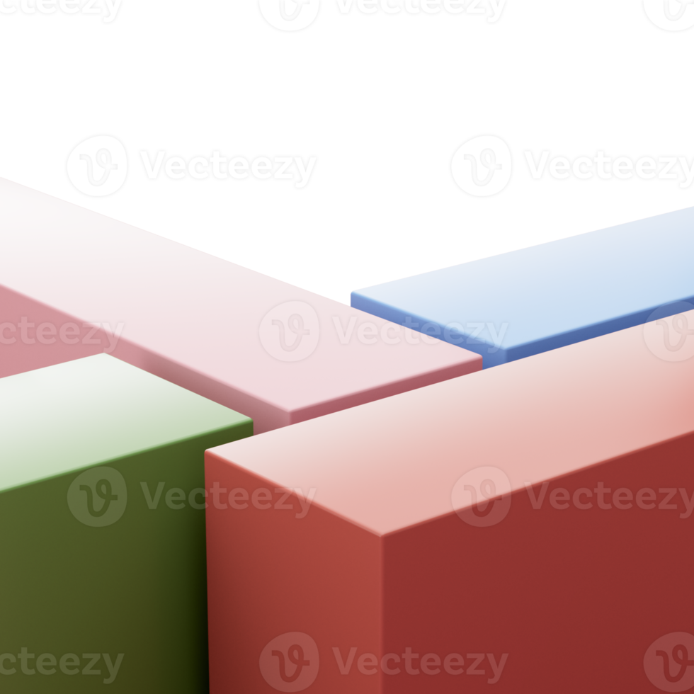 Pastel Geometric Shapes Rectangular Blocks Ideal For Backgrounds And Podium 3D Illustration png