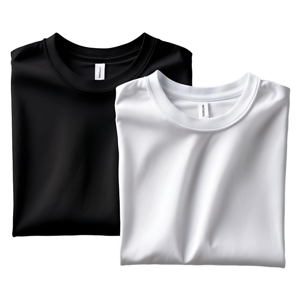 Essential T-Shirt Duo Black and White Crew Neck Tees for Men Women png