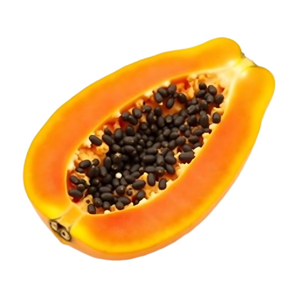 Cut Papaya with Seeds High-Quality Exotic Fruit Image png