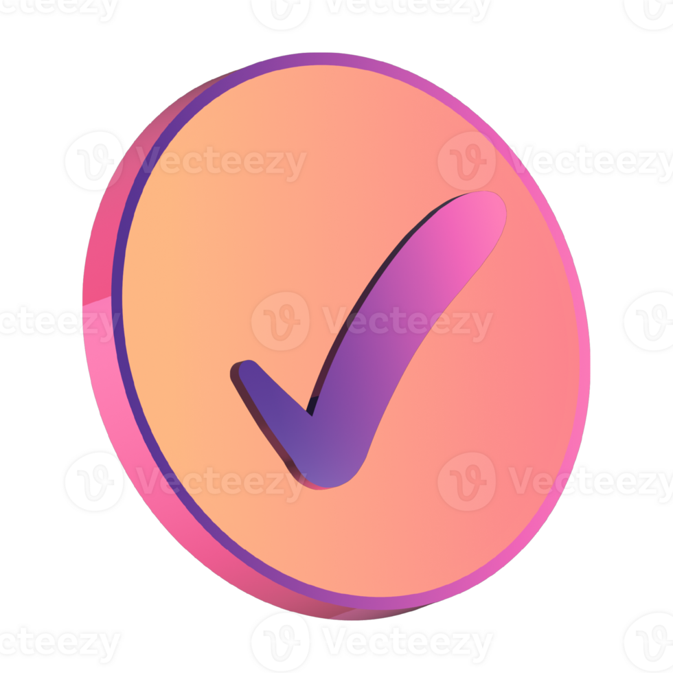 3d Tick Mark Button png