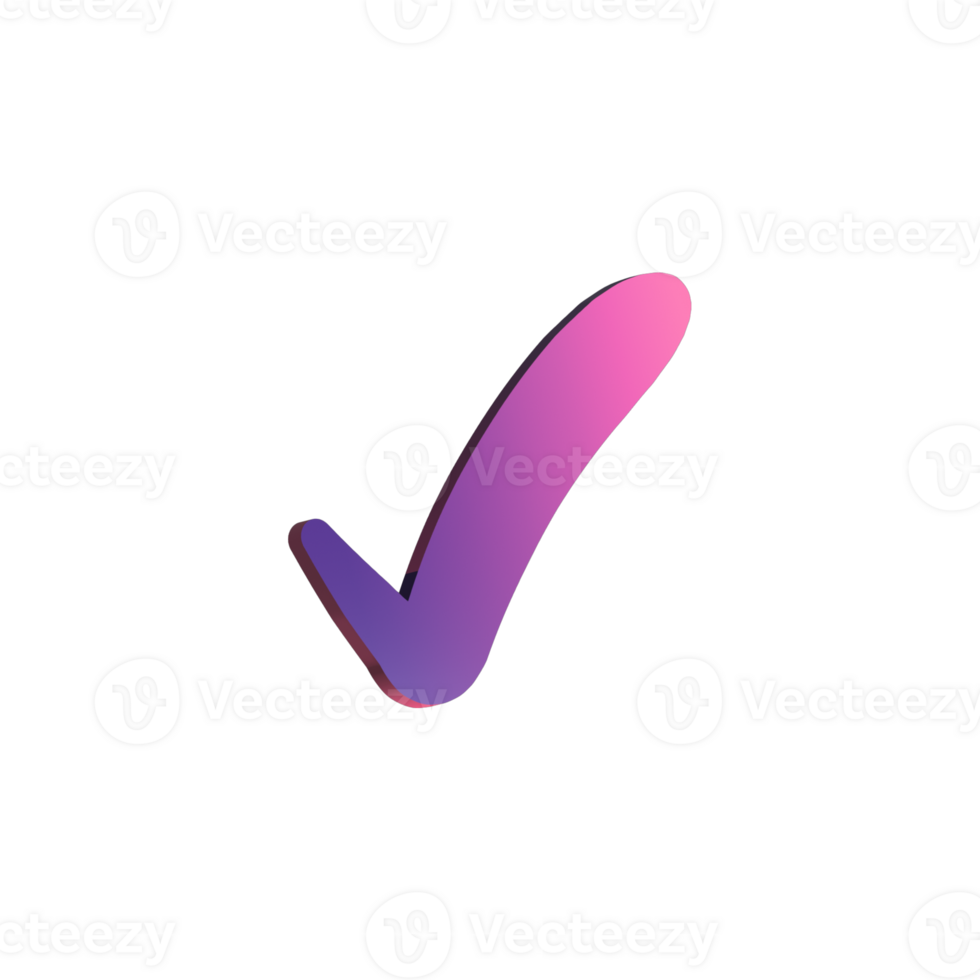 3d Tick Mark in Pink png