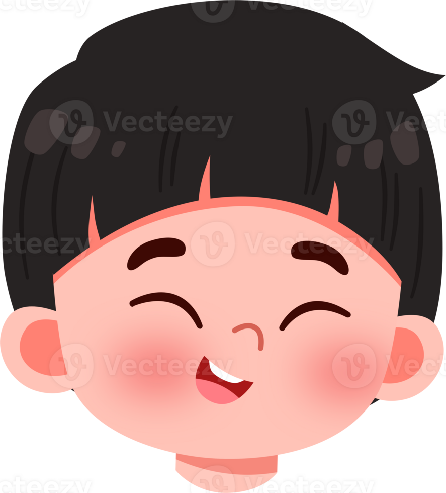 Joyful Boy Headshot Smiling Child with Dark Hair and Rosy Cheeks png