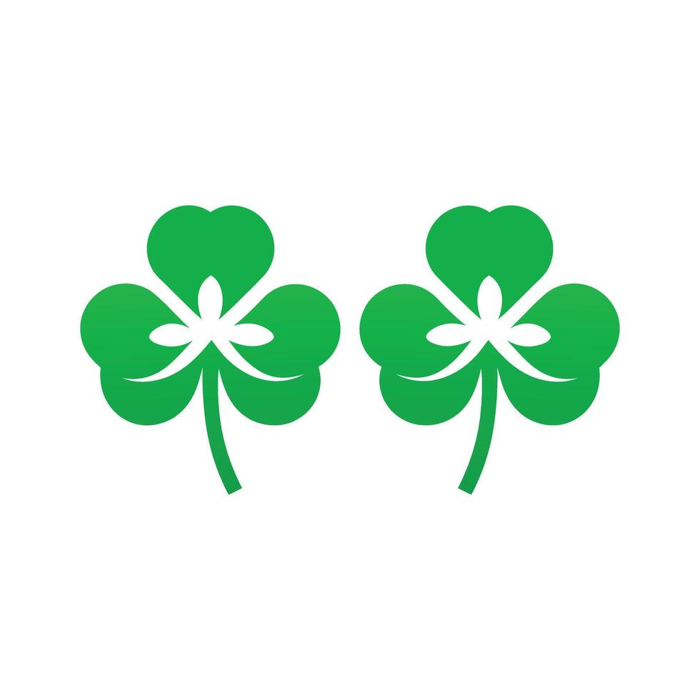 Tow leafs Logo for a Saint Patrick's Day vector