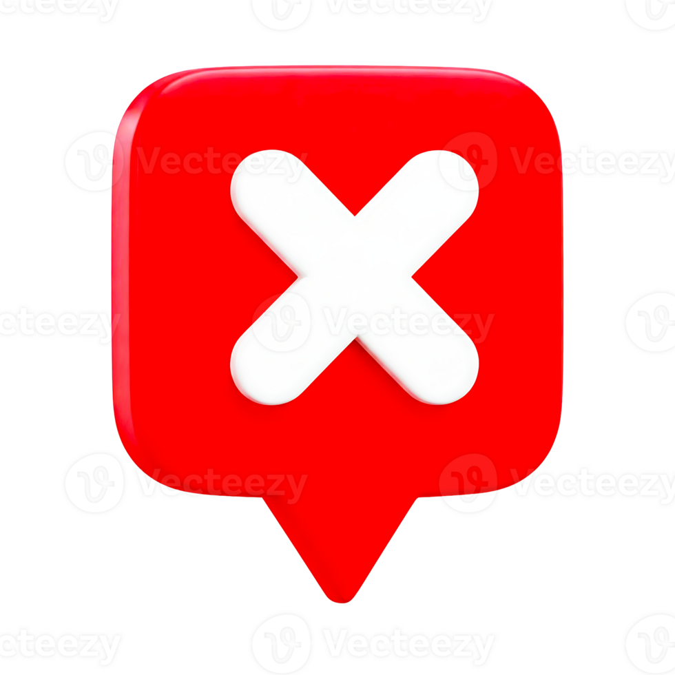 A Red Error Icon with White Cross Symbol png