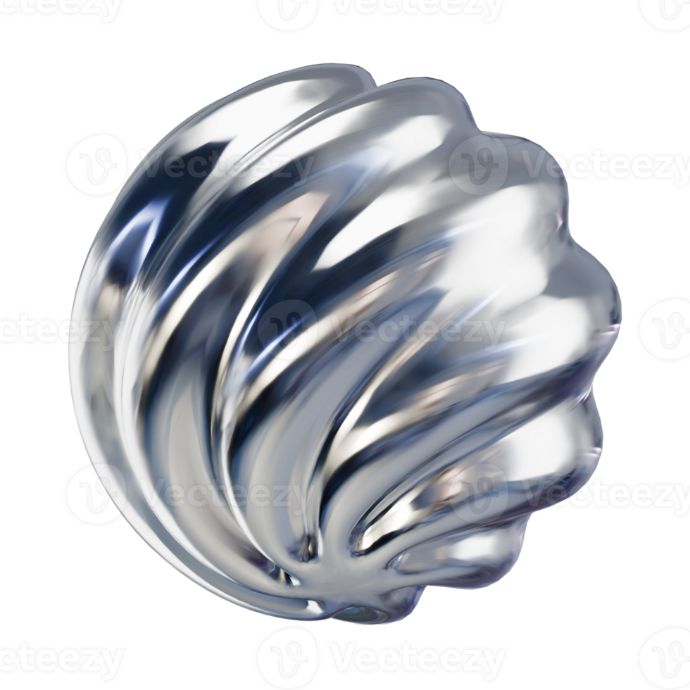 wavy ball with metal material png