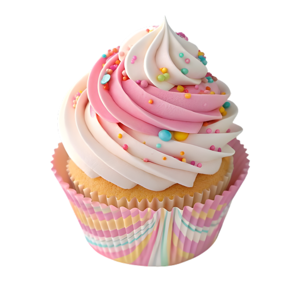 cupcake with icing on transparent background png