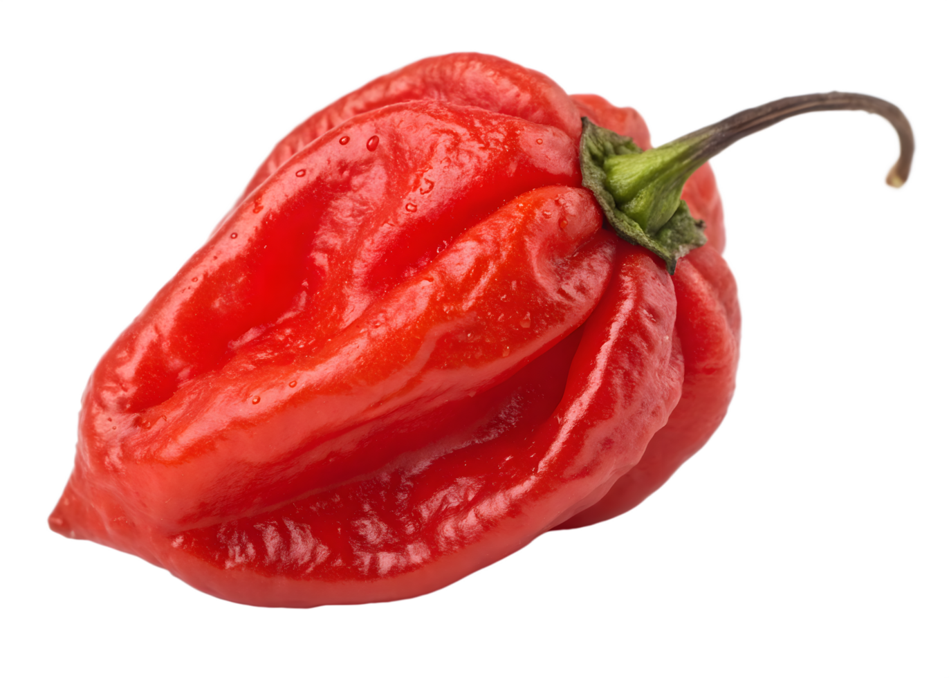 Fiery Habanero Chili Pepper on Transparent Background png
