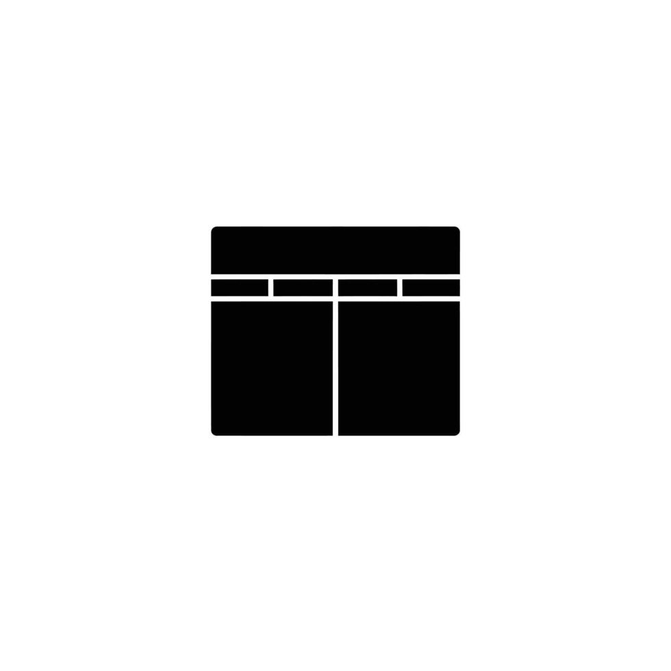 Minimalist Black Kaaba Icon Isolated on White Background Sacred Islamic Symbol of Mecca for Hajj, Umrah, Religion, and Spiritual Design Elements vector