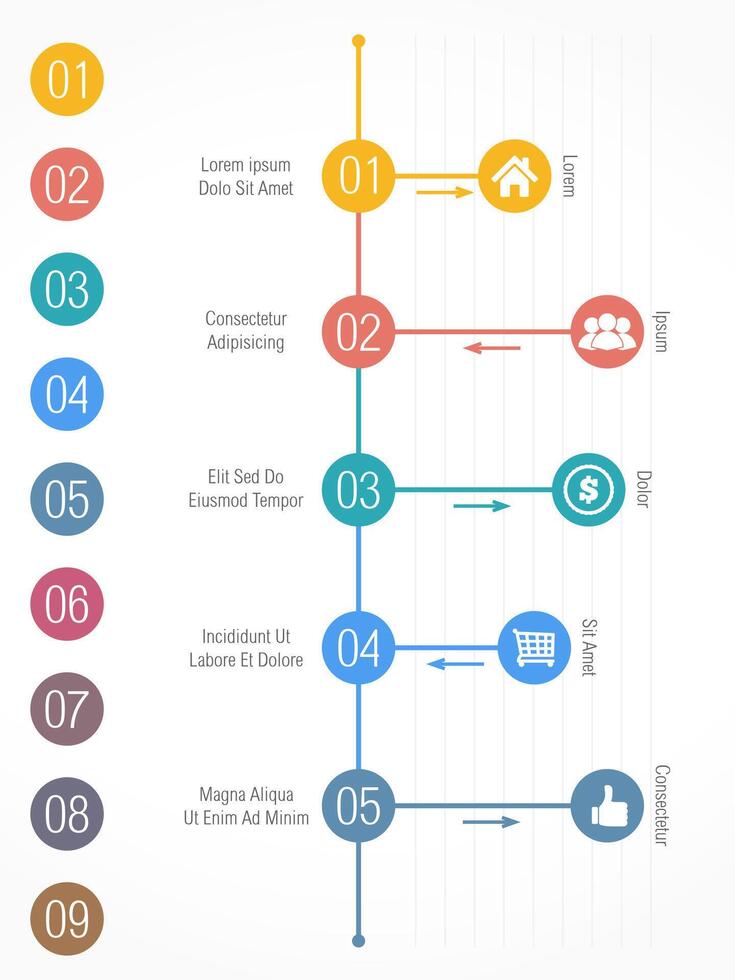 Abstract chart with numbers and icons vector