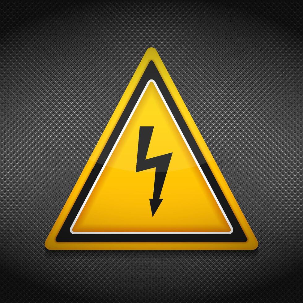 High voltage sign on dark background vector