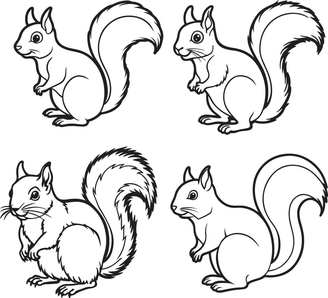Squirrel line art design icon vector