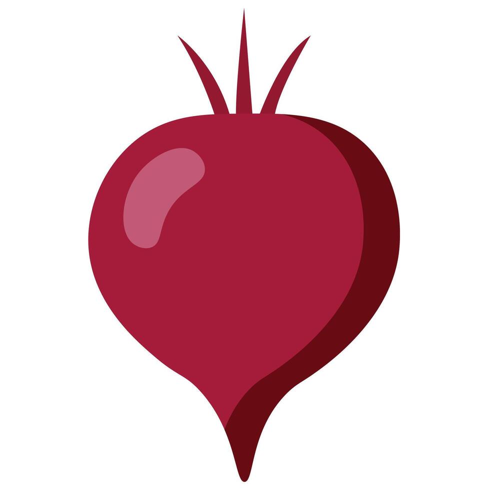 Minimal flat beetroot illustration in red tones Great for organic food packaging, vegetarian diet visuals, farming themes, healthy eating materials and educational content vector