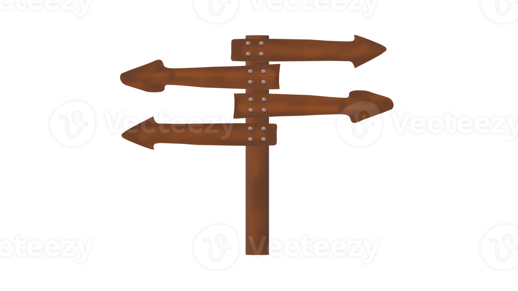 a wooden Signage wood directions Wood texture Space to write your message. Illustration. Arrow pointing. on Transparent background. png