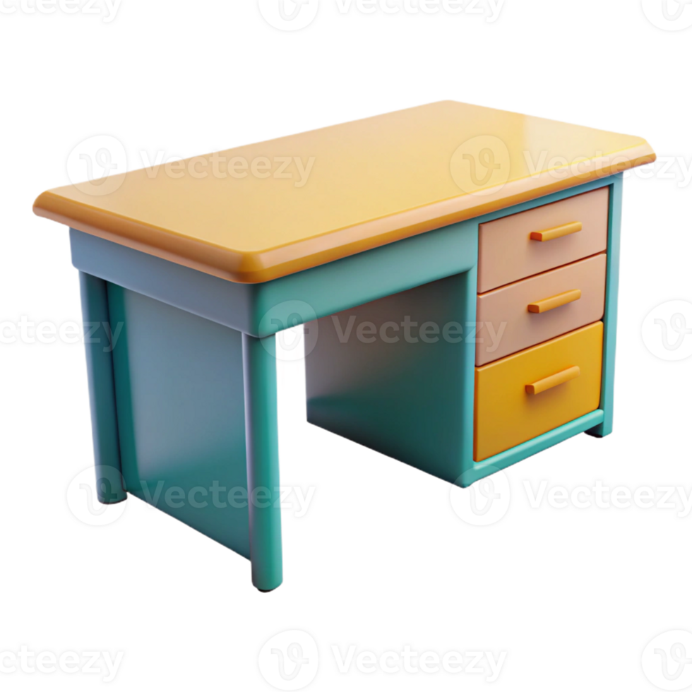 a small desk with three drawers on it png