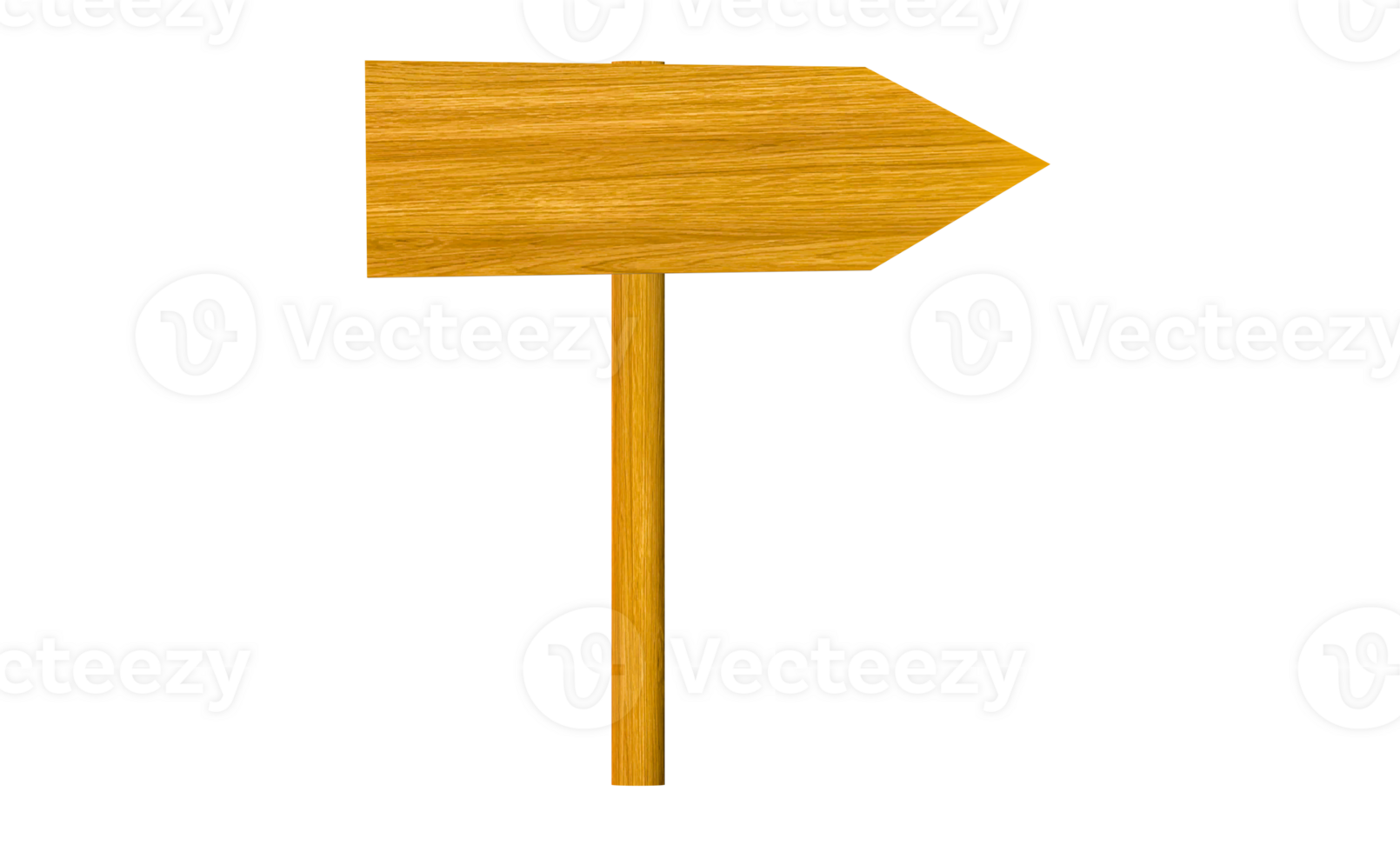 wooden sign on a pole Wooden signboard, wooden texture for writing text, illustration, arrow pointing, transparent background png