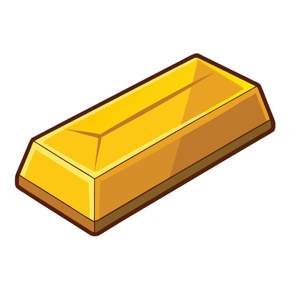 Cartoon Illustration of a Golden Bar for Finance and Investment vector