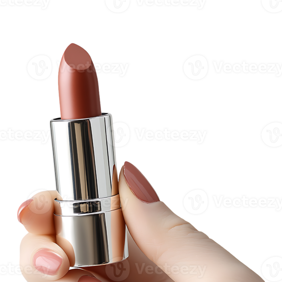 Female hand holding lipstick png