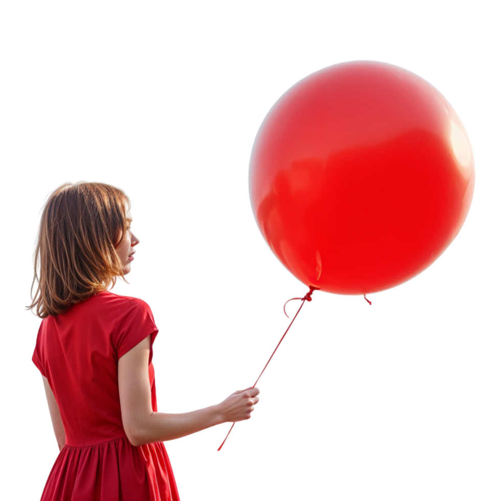 Girl holding balloon png