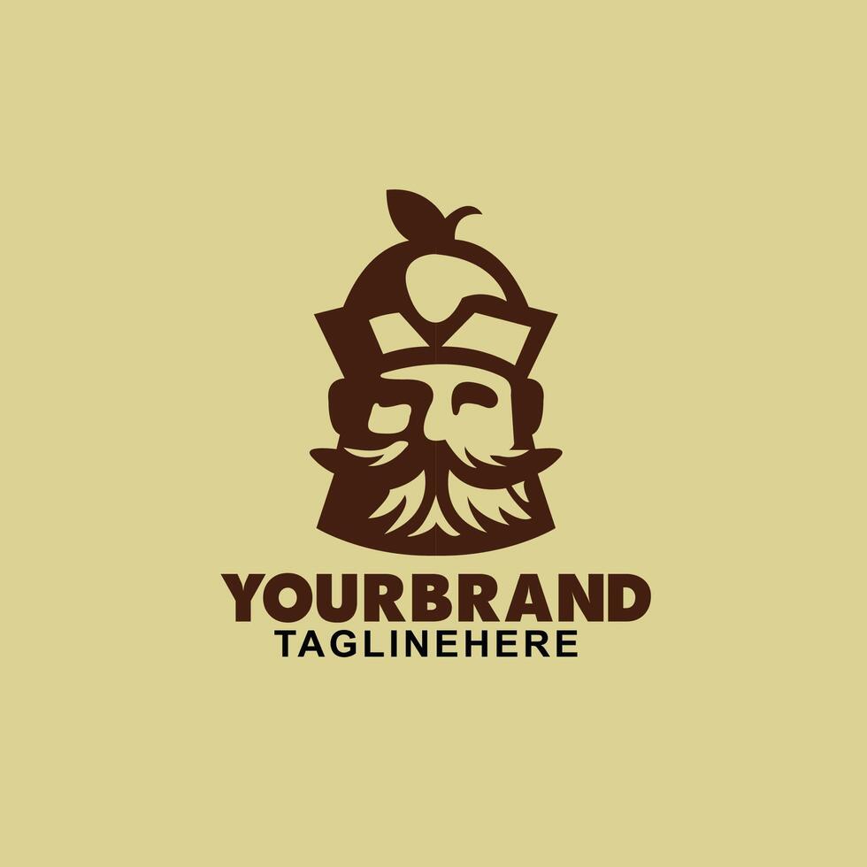 mascot logo of a man with a simple elegant mustache vector