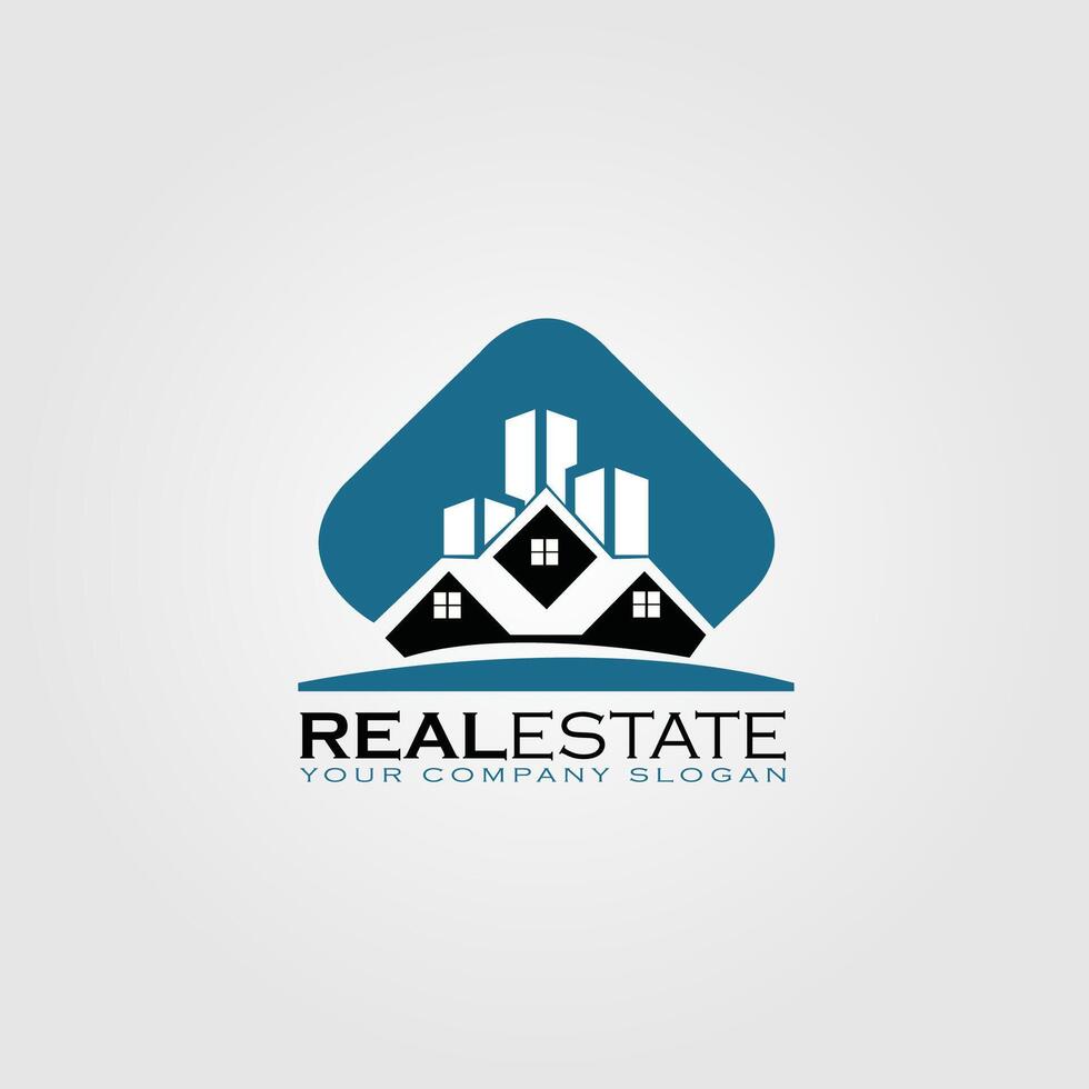 minimalist housing or house company logo design vector