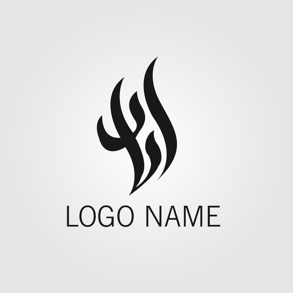 simple tribal logo design with black color vector