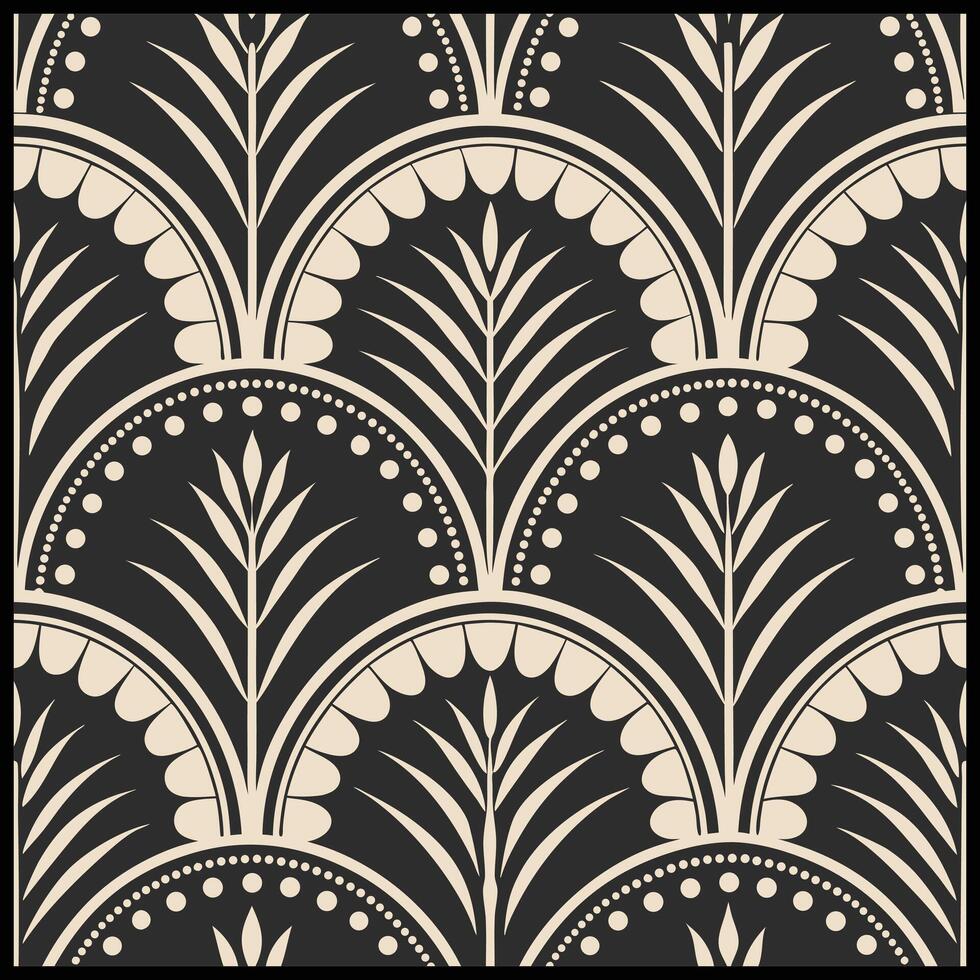 art deco wallpaper with a black and white design vector