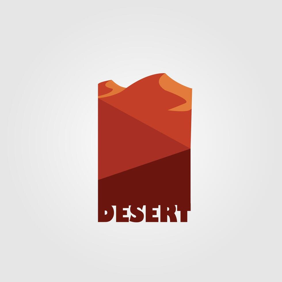 desert logo design with minimalist rectangular frame vector