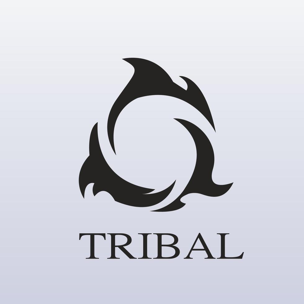 tribal design logo with three shapes forming a circle vector