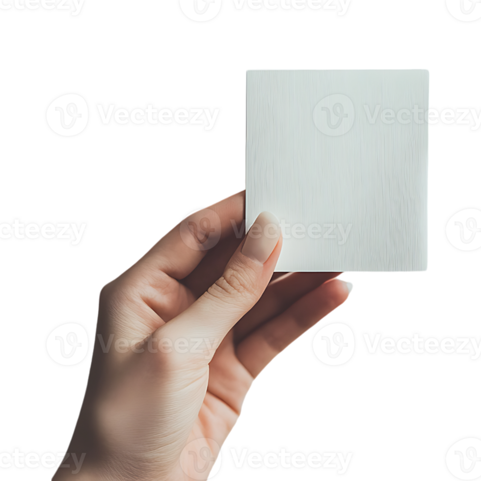 Hand holding a empty tag png