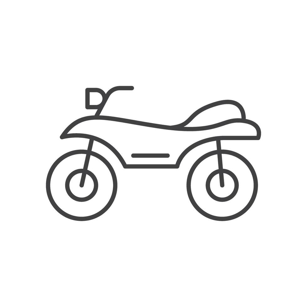 A line drawing of a motorcycle on a white background vector