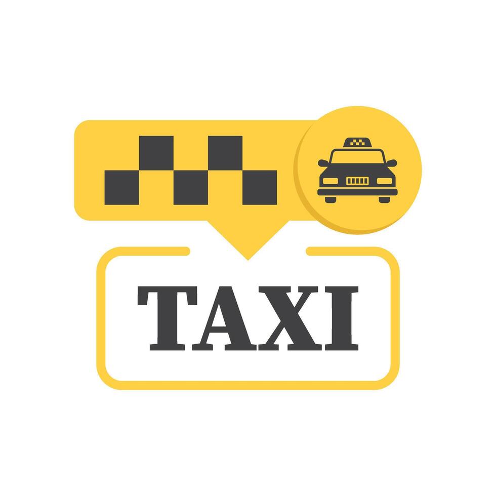 A taxi cab and a sign with the word taxi vector