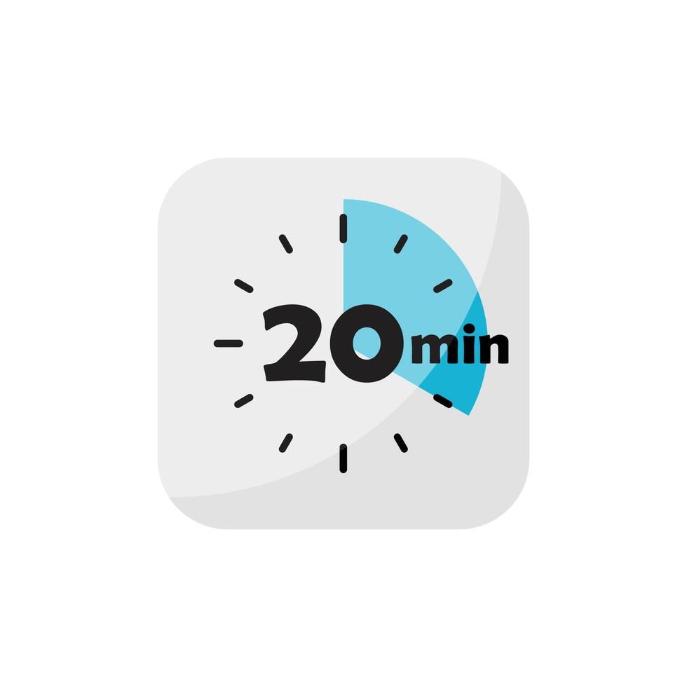 A 20 minute timer icon on a white background vector