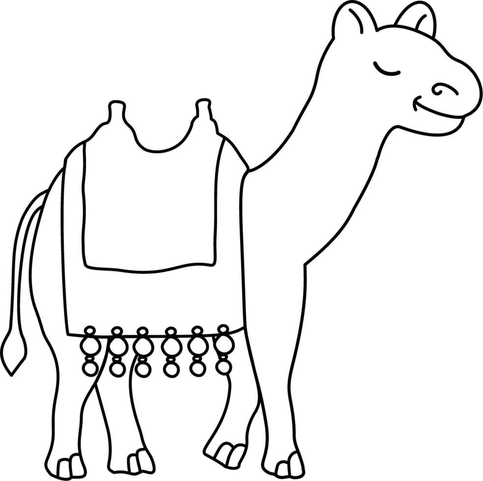 Baby Camel walk Coloring Book vector