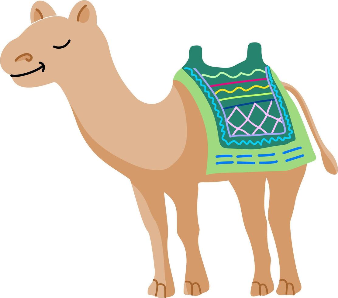 Baby Camel Stand up with Green Pattern vector