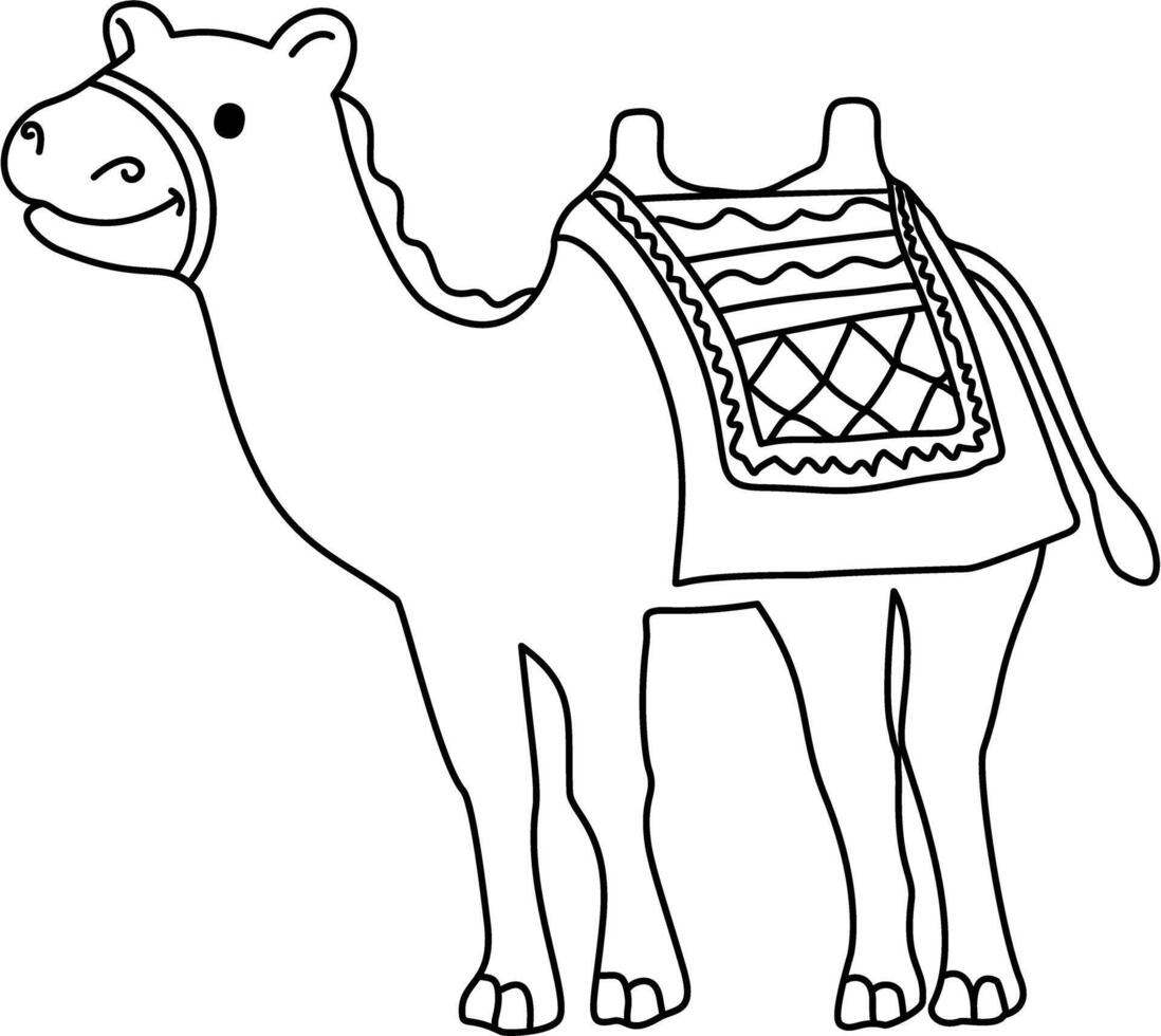 A Happy Baby Camel Coloring Book vector