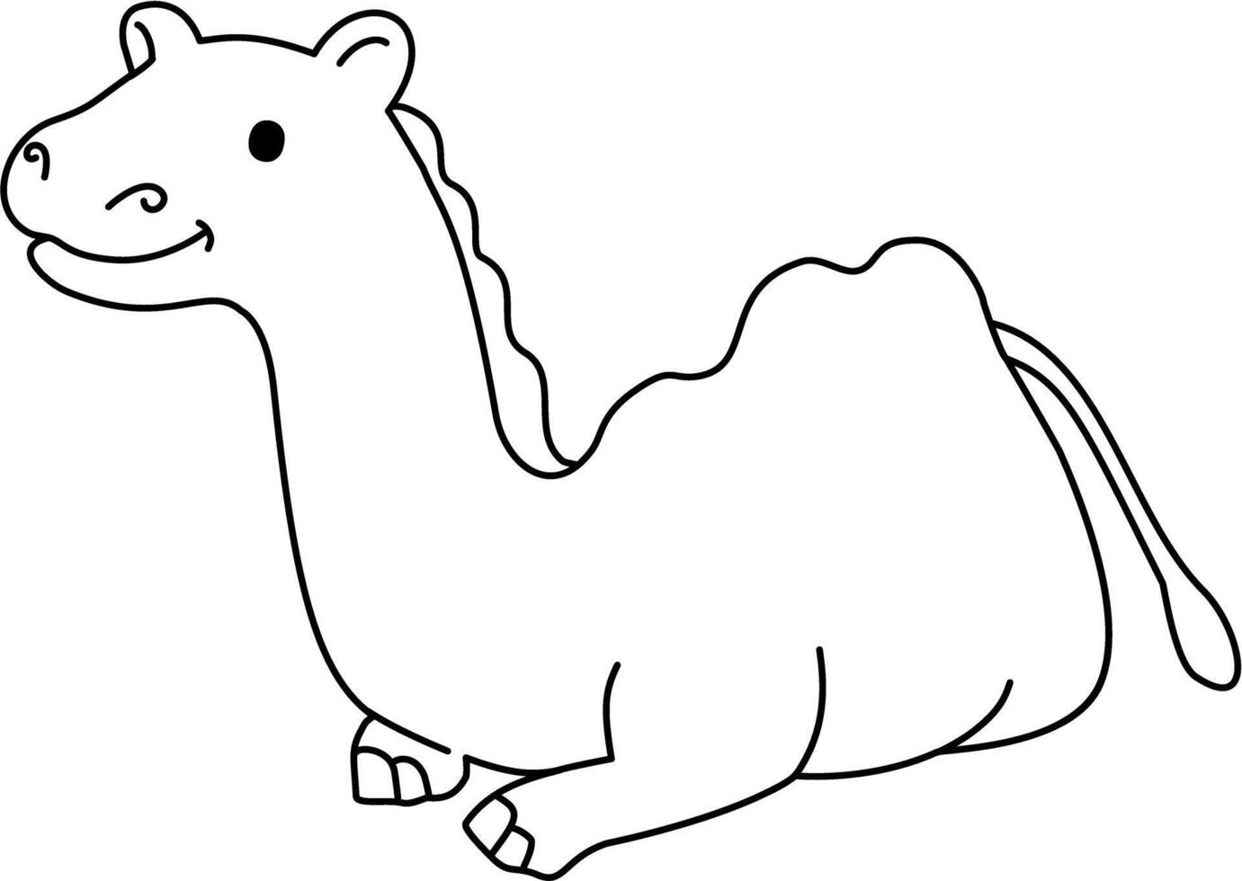 Baby Camel Sitting Coloring Book vector