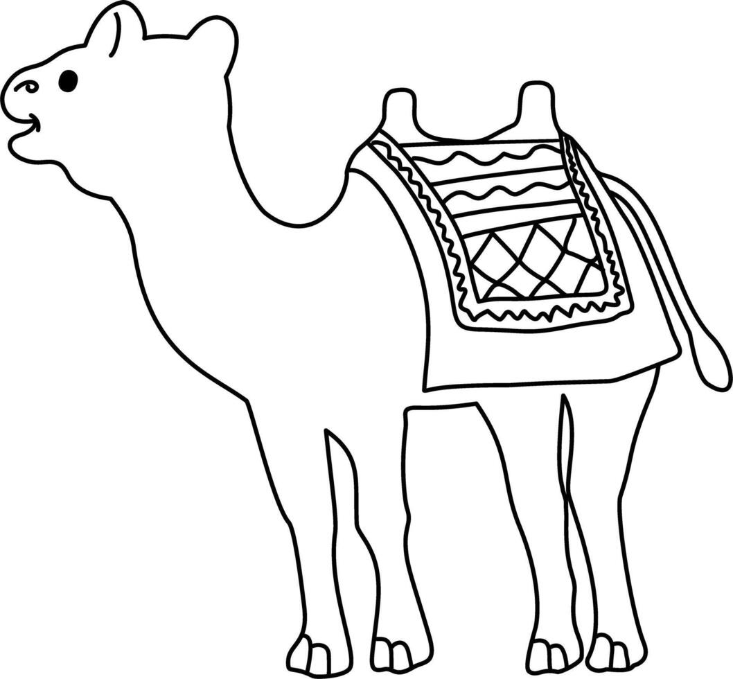 Color Baby Camel Face Away Coloring Book vector