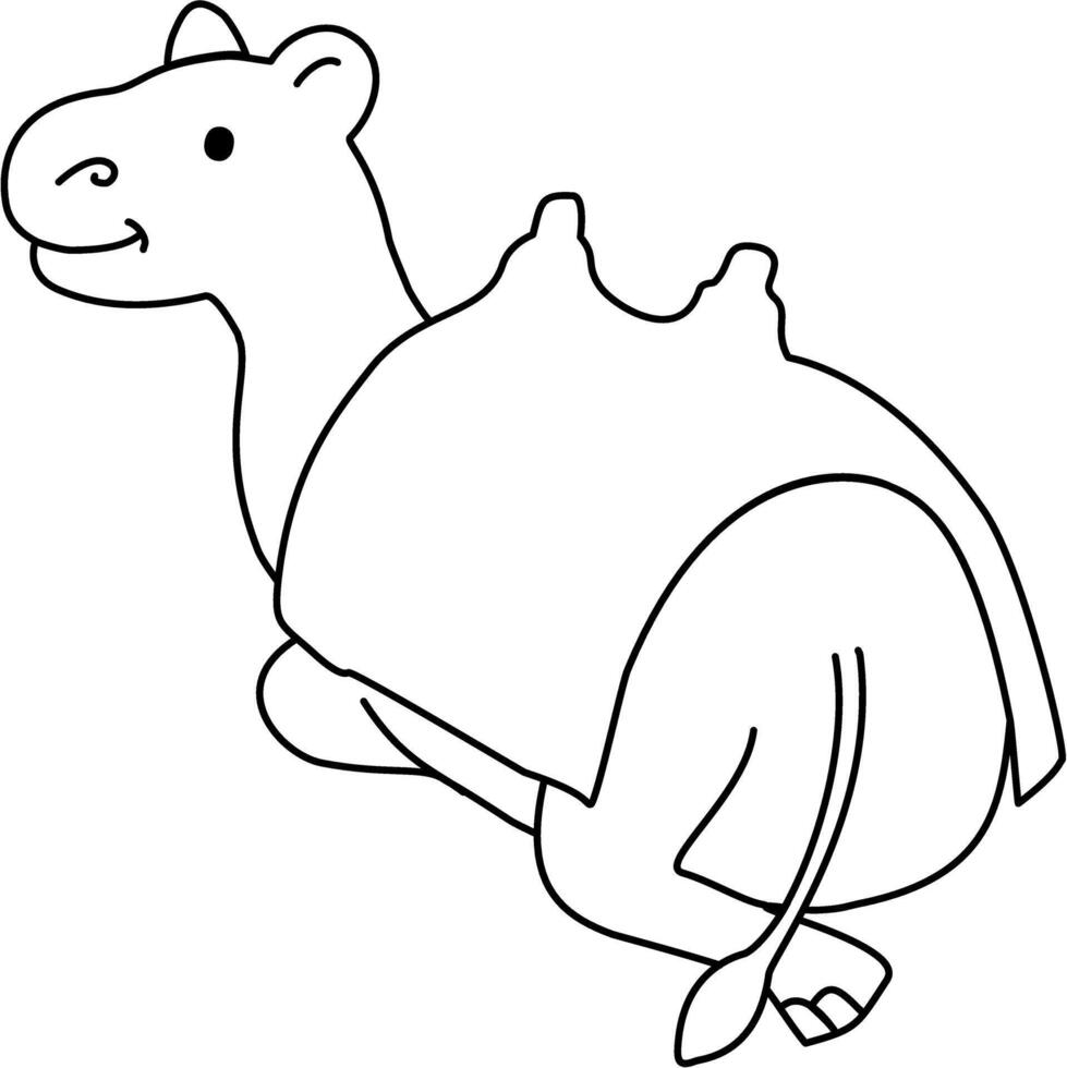 Baby Camel Cute Coloring Book vector