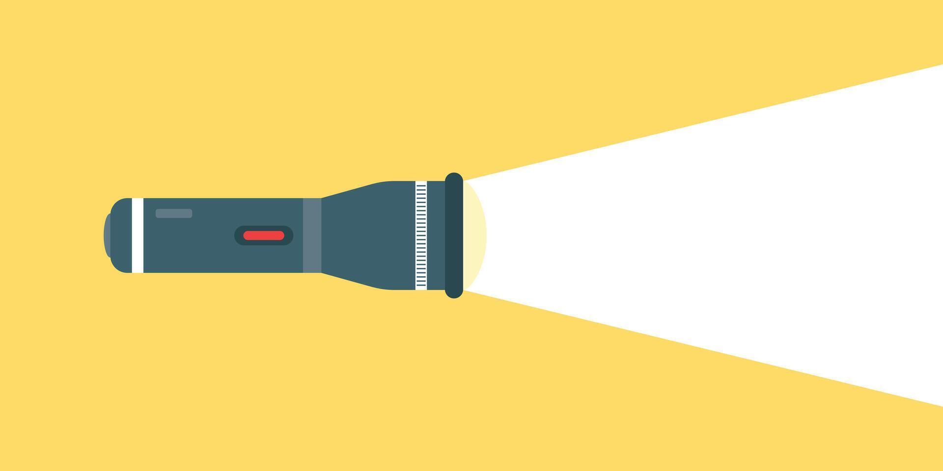 A flashlight is shown on a yellow background vector
