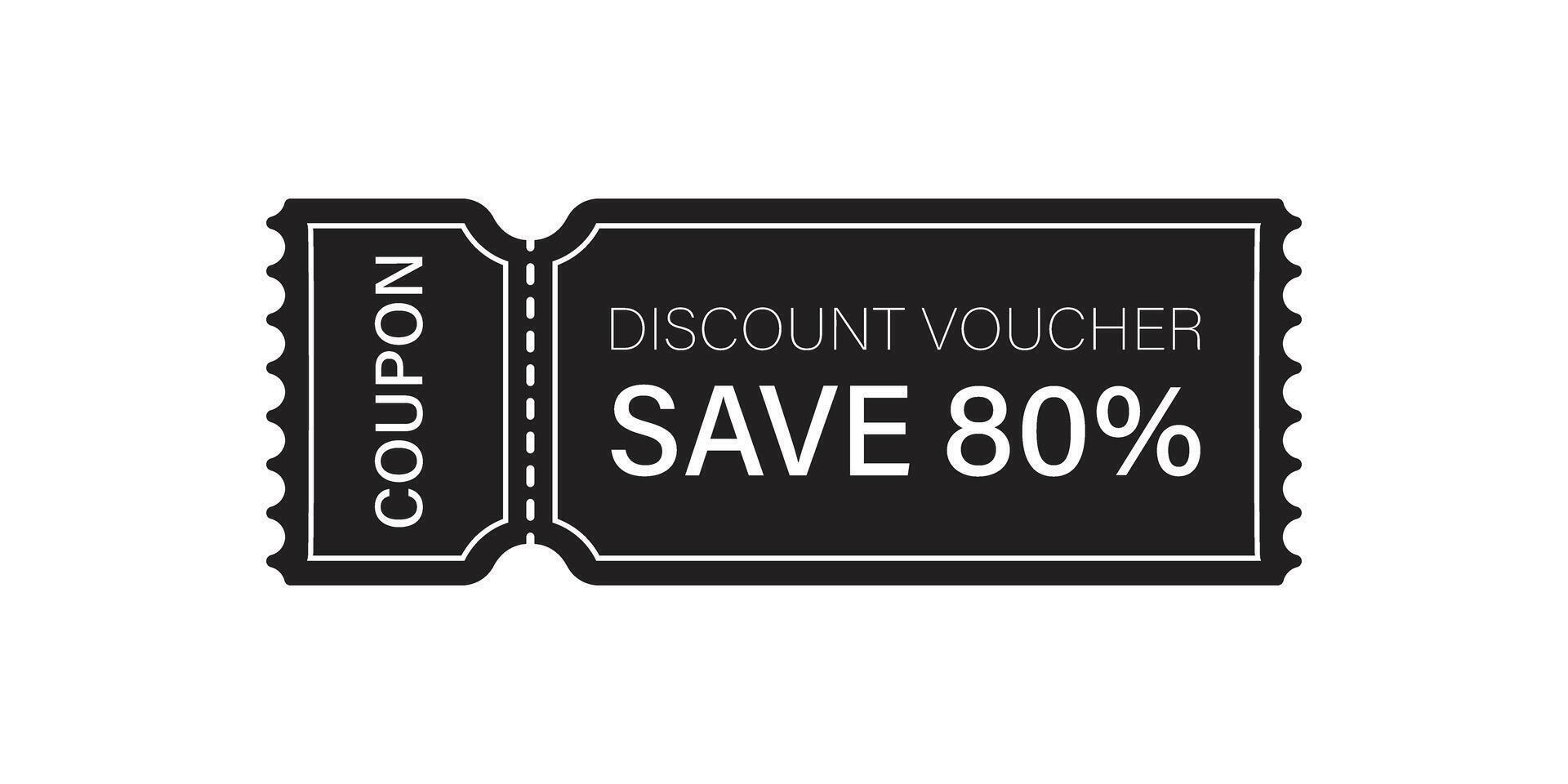 Discount voucher save 80 on a white background vector