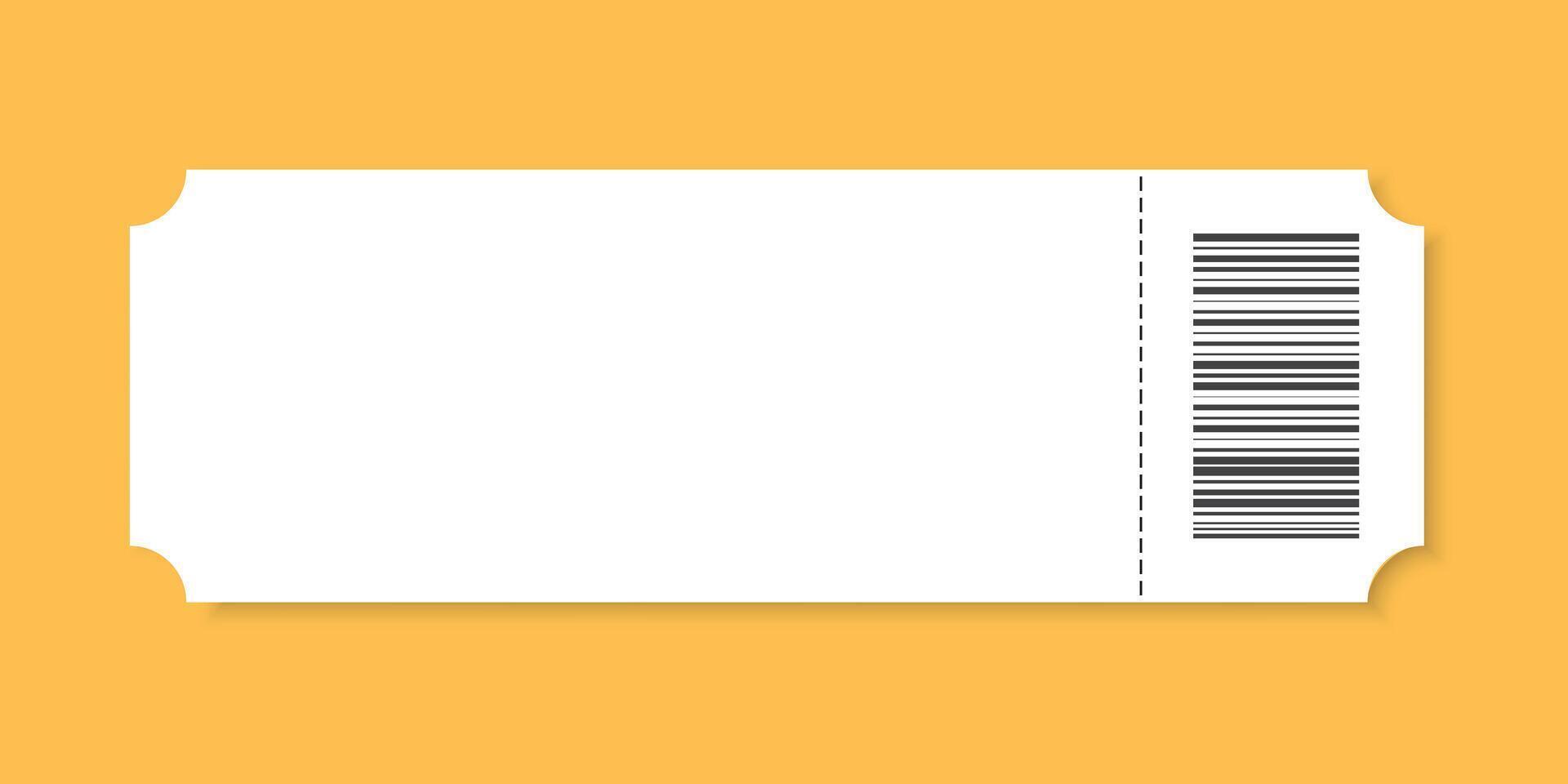 A blank ticket on a yellow background vector