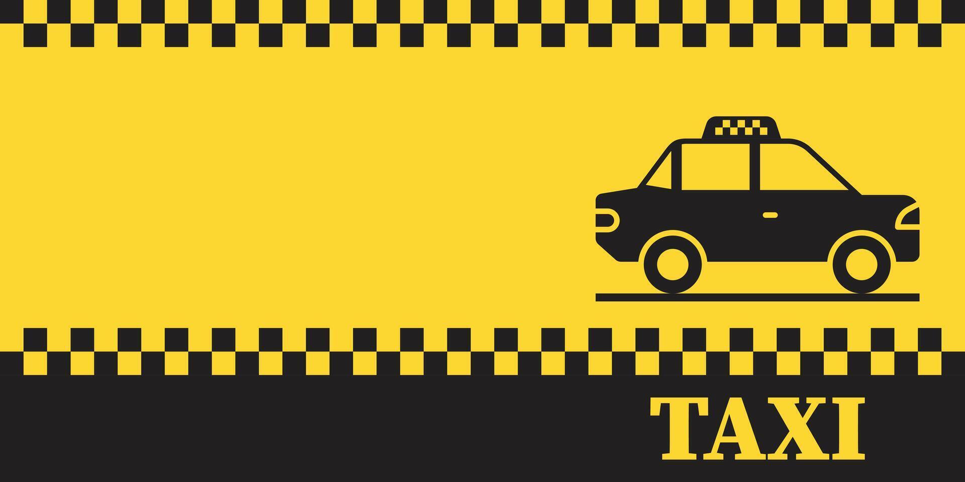 Taxi icon on a yellow and black background vector