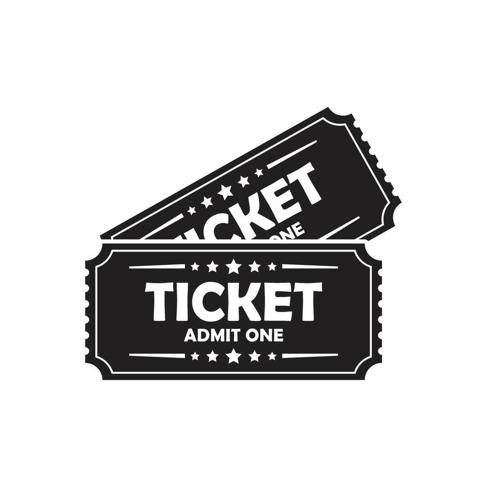 Two tickets on a white background with the words ticket admit one vector