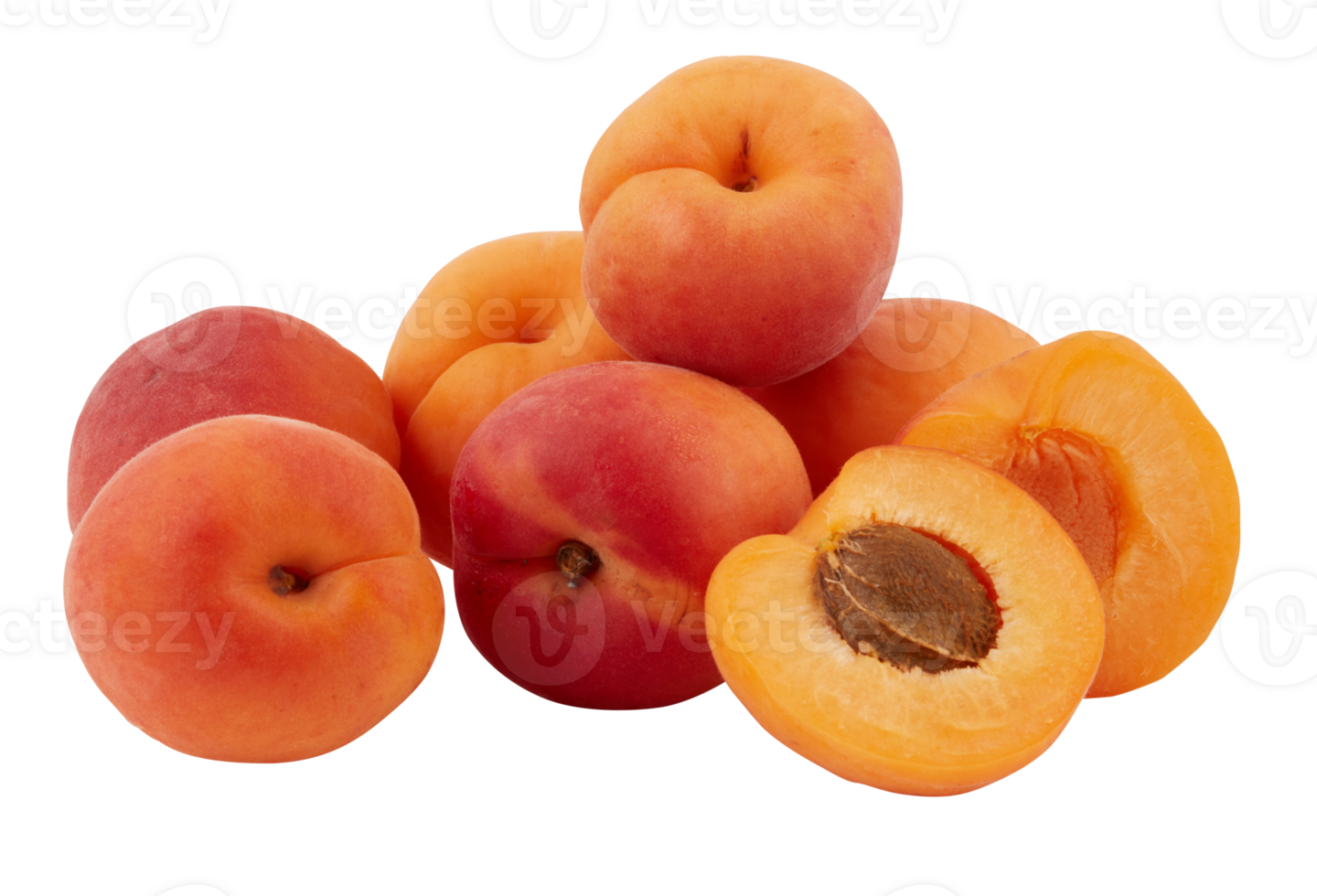 frisch Aprikosen Pfirsich armeniaca Schnitt aus isoliert transparent ...