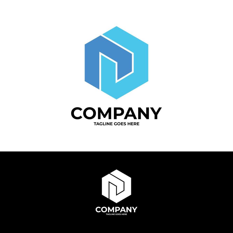 creative logo design simple geometric cube or hexagon box vector