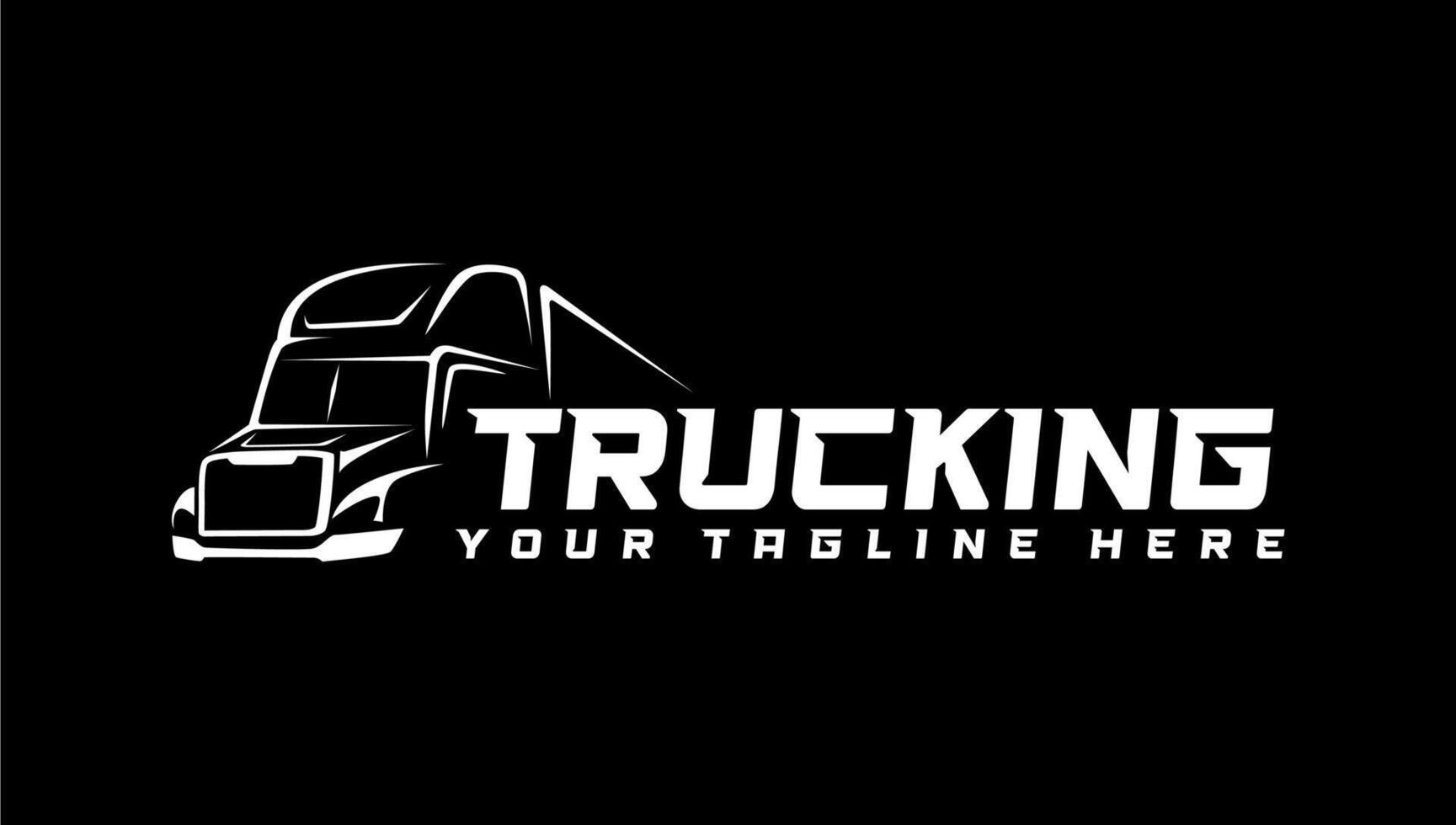 trucking outline logo design illustration vector