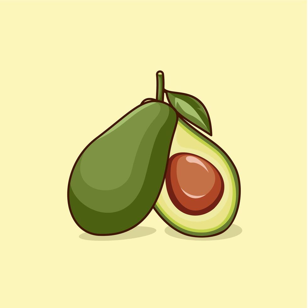 Sliced avocado fruits illustration vector