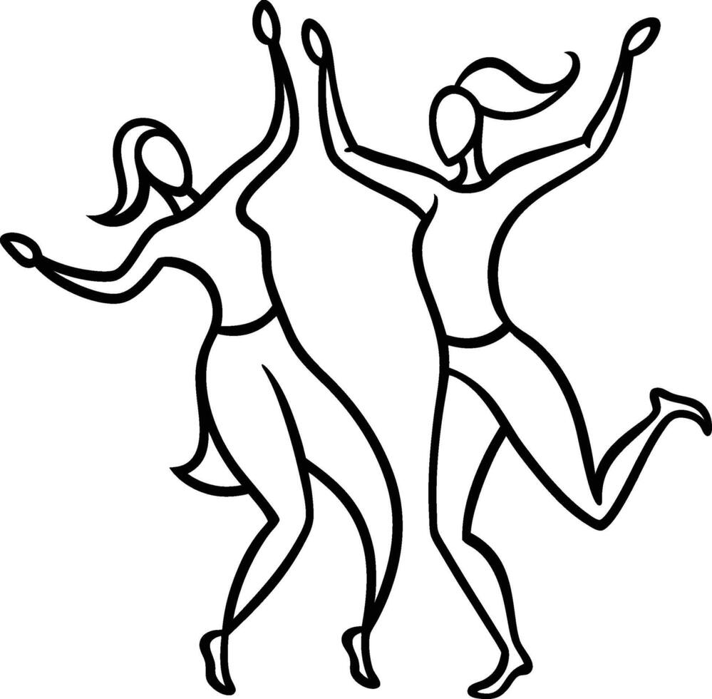 Flowing Dance Line Art Expressive Silhouettes in EPS Format vector