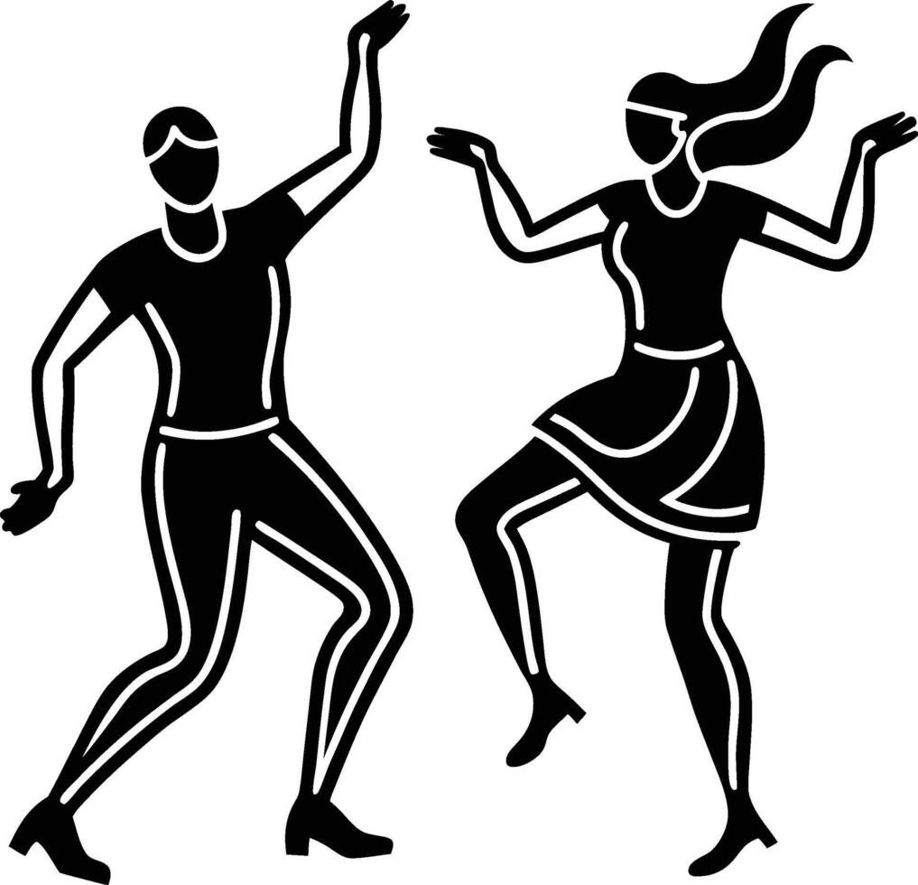Line Drawing of Dancing Figures Silhouette Art Pack vector