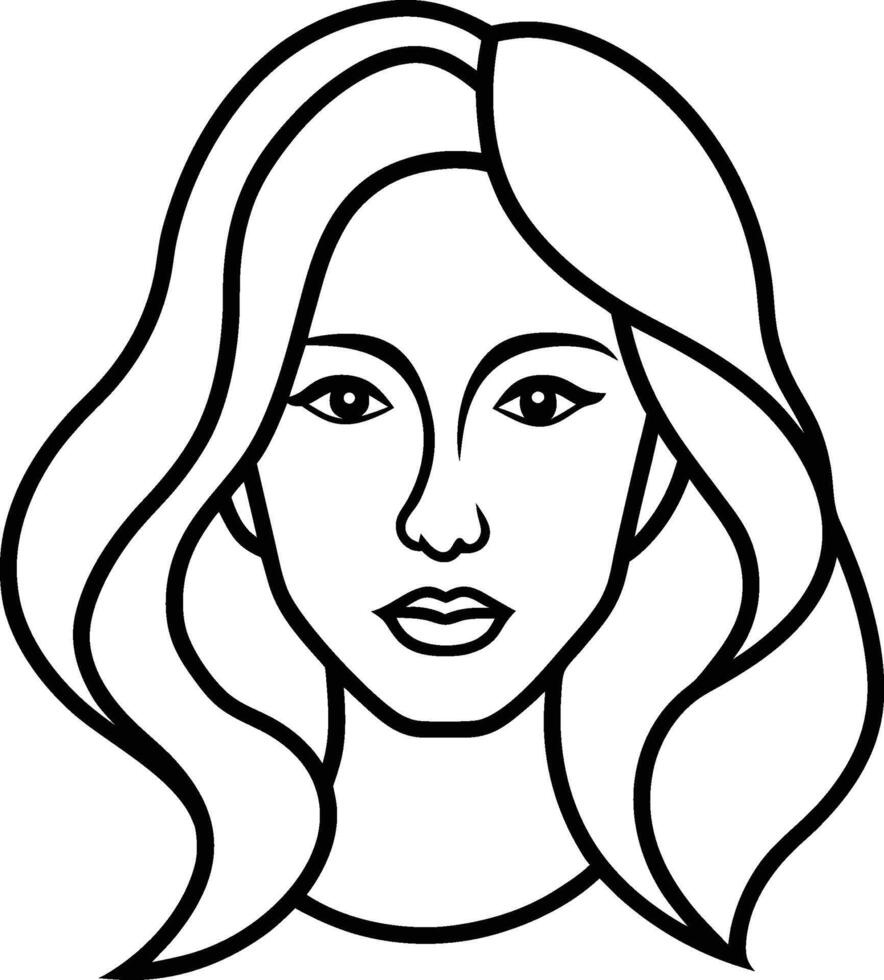 Minimalist Woman Profile Drawing Elegant Abstract Face Line Art vector